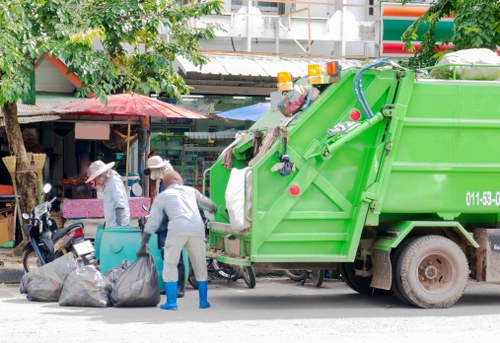 Commercial construction site with debris removal