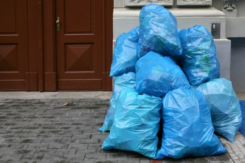 Properly placed skip avoiding public obstruction